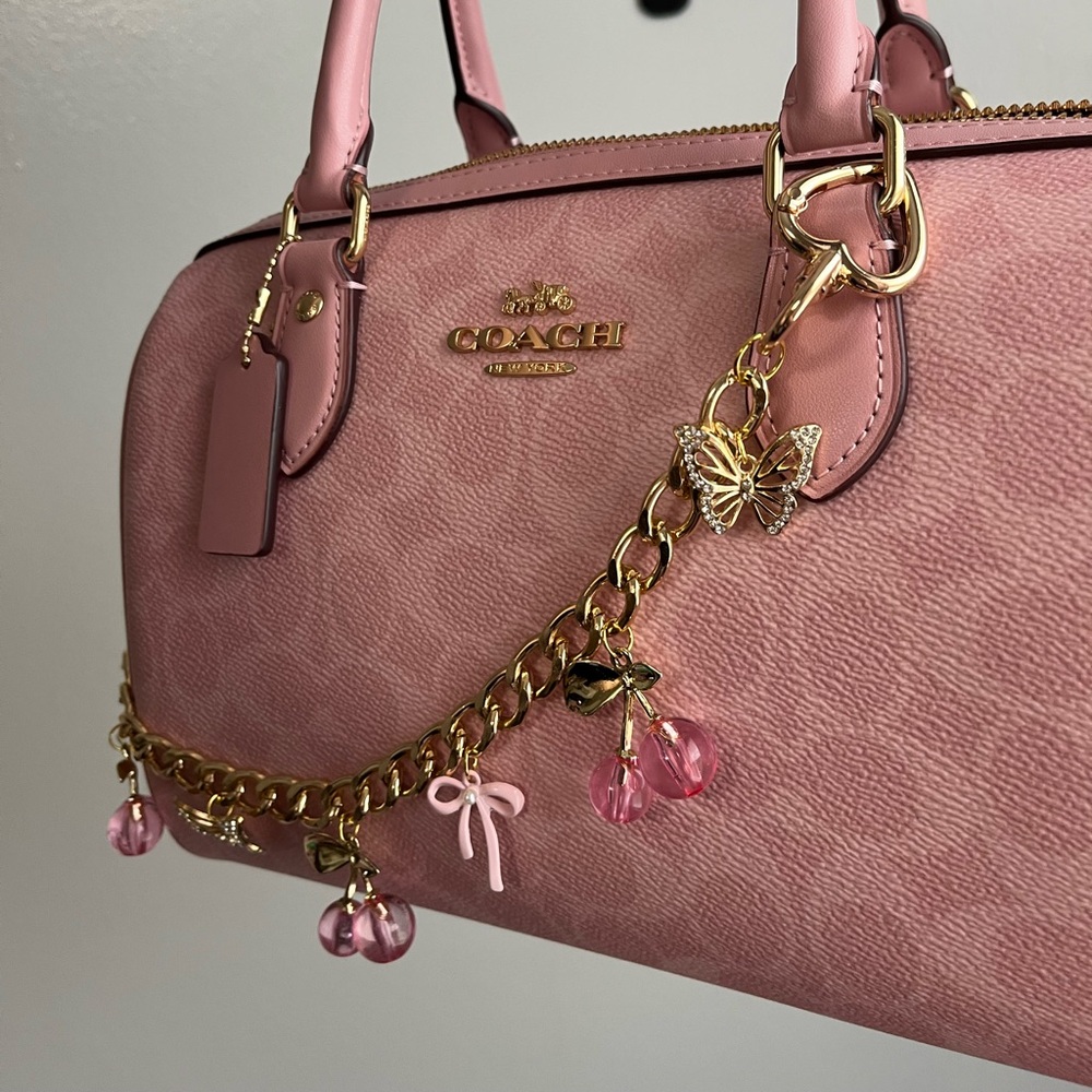 Pink Cherries Purse Charm - Picture 4 of 5